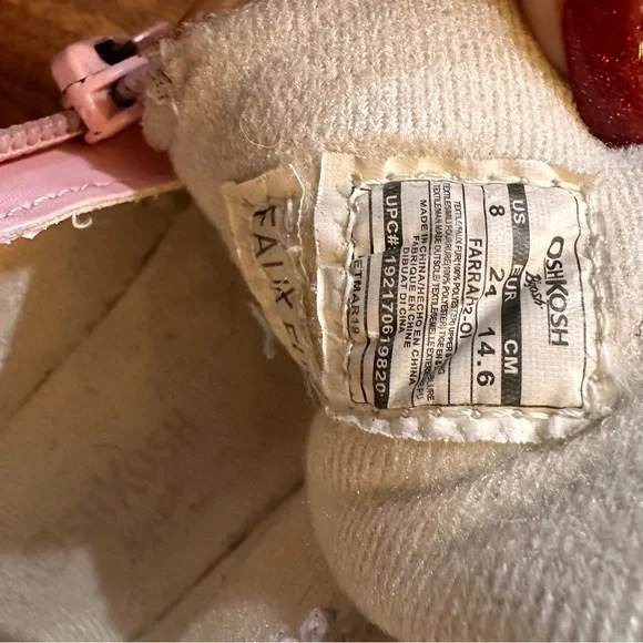 OshKosh Metallic Gold High Top Sneakers Glitter Faux Fur Trim. Size Girl… - Picture 15 of 16